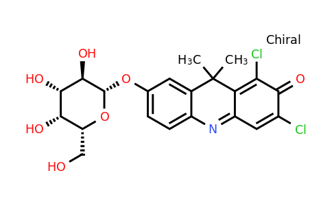 1,3-Dichloro-9,9-dimethyl-7-(((2S,3R,4S,5R,6R)-3,4,5-trihydroxy-6-(hydroxymethyl)tetrahydro-2H-pyran-2-yl)oxy)acridin-2(9H)-one