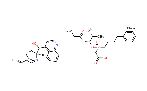 (R)-Quinolin-4-yl((1S,2S,4S,5R)-5-vinylquinuclidin-2-yl)methanol 2-(((R)-2-methyl-1-(propionyloxy)propoxy)(4-phenylbutyl)phosphoryl)acetic acid(1:1)