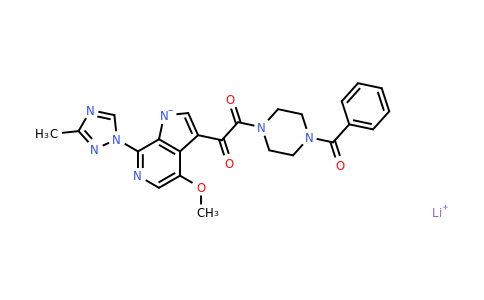 1449413-05-1 | Lithium 3-(2-(4-benzoylpiperazin-1-yl)-2-oxoacetyl)-4-methoxy-7-(3-methyl-1H-1,2,4-triazol-1-yl)pyrrolo[2,3-c]pyridin-1-ide