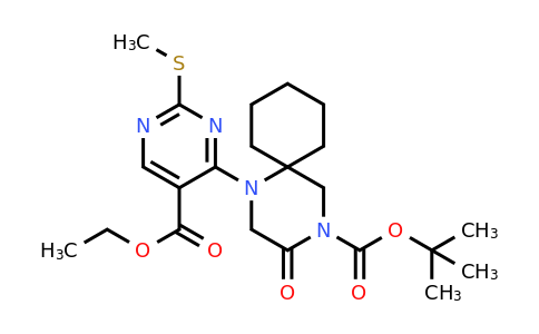 tert-Butyl 1-(5-(ethoxycarbonyl)-2-(methylthio)pyrimidin-4-yl)-3-oxo-1,4-diazaspiro[5.5]undecane-4-carboxylate