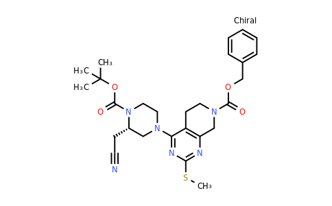 2206737-02-0 | benzyl 4-[(3S)-4-tert-butoxycarbonyl-3-(cyanomethyl)piperazin-1-yl]-2-methylsulfanyl-6,8-dihydro-5H-pyrido[3,4-d]pyrimidine-7-carboxylate