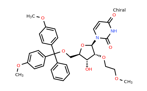 1-((2R,3R,4R,5R)-5-((Bis(4-methoxyphenyl)(phenyl)methoxy)methyl)-4-hydroxy-3-(2-methoxyethoxy)tetrahydrofuran-2-yl)pyrimidine-2,4(1H,3H)-dione