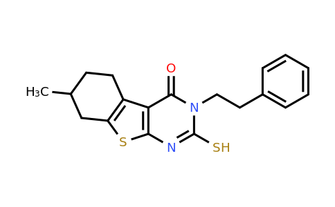 2-Mercapto-7-methyl-3-phenethyl-5,6,7,8-tetrahydrobenzo[4,5]thieno[2,3-d]pyrimidin-4(3h)-one