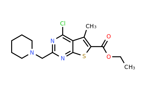 851879-24-8 | Ethyl 4-chloro-5-methyl-2-[(piperidin-1-yl)methyl]thieno[2,3-d]pyrimidine-6-carboxylate