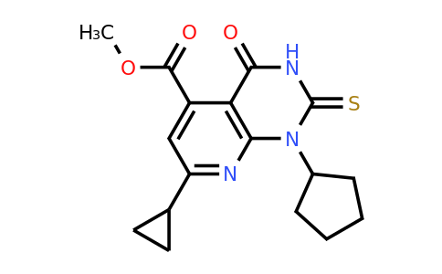 933852-53-0 | Methyl 1-cyclopentyl-7-cyclopropyl-4-oxo-2-thioxo-1,2,3,4-tetrahydropyrido[2,3-d]pyrimidine-5-carboxylate